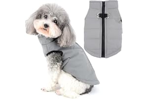 Zunea Kurtka dla małego psa, płaszcz D, do uprzątu, zimowe ubrania, miękka z zamkiem błyskawicznym, szara, M