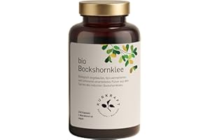 ‎KURKRAFT Kurkraft® Bockshornklee Kapseln Aktiviert (240 Stück) - Bio-Zertifiziert & Laborgeprüft - Vegan - 2600mg (650mg je Kapsel) - ohne Zusatzstoffe - Sorgfältig in Deutschland produziert