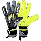 HO Soccer KORAZA Goalkeeper Gloves with Removable Finger Protection, Unisex Adult, Grey/Lime.