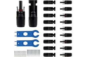 EIEVEY 10 pares de conectores solares con llave inglesa macho/hembra, panel solar PV conector IP67 Plug Play fotovoltaico, conector solar para sistema solar/cable solar, 10 pares