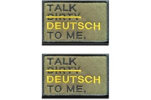 ZCKETO 2 Pcs Talk Dirty/DEUTSCH to Me Fun Patch Gestickt Taktische Militär Moral Appliques Emblem für Biker Kleidung Rucksack Uniform Weste Hundegeschirr Militär Taktisch Draussen