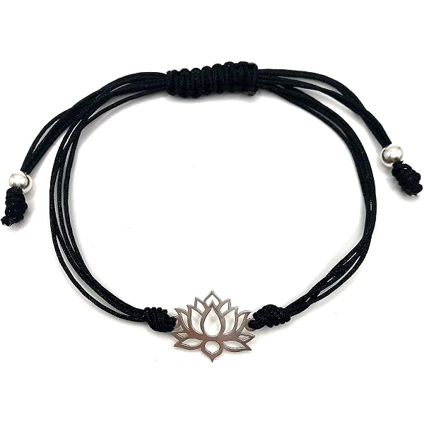 Bracciale Lotus in oro, oro rosa, argento / Delicato bracciale con ciondolo a forma di fiore di loto, gioielli in acciaio inossidabile per donna - Italia