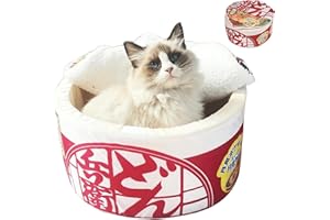 ZHUIYIWIN Cuccia per Gatti e Cani da Interno, Cuccia Gatto e cani, Igloo Per Gatti In Peluche Caldo e Accogliente con cuscino imbottito rimovibile e lavabile (Rosso, M)