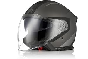 ORIGINE Casco Jet Moto 3/4 Aperto con Doppia Visiera Adatto per Scooter Omologato ECE