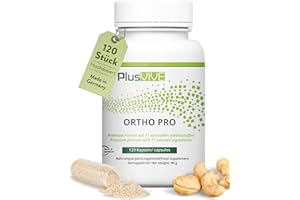 PlusVive Ortho Pro Kapseln hochdosiert I 1x 120 Kapseln I 200mg Chondroitin, 70mg Glucisamin, 100mg Kollagen & MSM pro Tagesdosis I Mit Papain & Spirulina I vegan & laborgeprüft