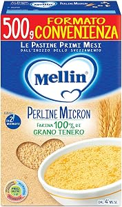 Mellin - Perline Micron - Pastina a base di Farina di Grano Tenero e Vitamina B1 500gr