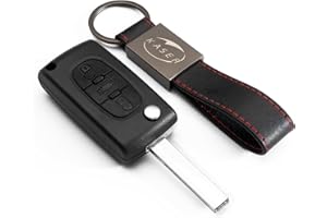 KASER Cover Guscio Scocca Chiave Telecomando 3 Tasti per compatibile per Peugeot 107 207 307 407 308 409 407 607