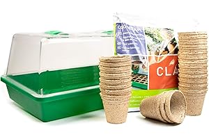 ‎MGC24 mgc24 Zimmergewächshaus Greenhouse Anzuchtset - Anzuchtschale mit Deckel und Belüftung - Komplettset mit 24 Torftöpfen + 2,5l Anzuchterde