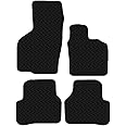 Carsio Car Mats 4pc Set For VW Passat B6 2005-2011 Tailored Fit Rubber Floor Mat Complete Accessory Black Custom Fitted - Anti-Slip Backing, Heavy Duty & Waterproof