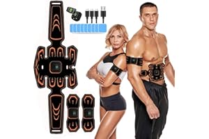 YOUKK Elettrostimolatore per Addominali EMS Stimolatore Addominale, USB Ricaricabile, 8 modalità e 19 Livelli di Intensità, Elettrostimolatore Muscolare Professionale per Braccio/Gambe/Glutei