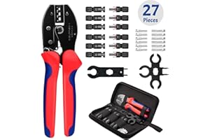 VIVLLEN Solar Crimping Tool Kits-Includes 2.5/4.0/6.0mm² Solar Panel PV Cable + 1 Pair Solar Connector Assembly Tool+6pcs Male Female Solar Panel Cable Connector