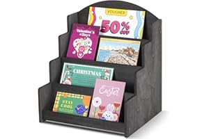 PUERSI Kartenständer Postkartenständer, Karten Ständer Postkarten Aufbewahrung Kartenaufsteller Postkartenhalter Postkarten Aufbewahrung Grußkarten holz, Schwarz