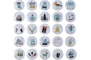 LUVDECO Kalendarz adwentowy z liczbami na Boże Narodzenie 2024, prezent dla dzieci, przypinka na Boże Narodzenie, Święty Mikołaj, zwierzę, do samodzielnego wykonania, na prezent, worki, skarpetki, dla