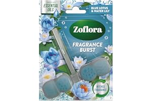 Zoflora Rim Blocks Blue Lotus & Water Lily, 1 x 48g, Continuous Freshness & Odour Control, Long-Lasting Fragrance, Kills 99.9% of Bacteria