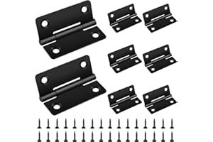 Zawiasy składane Bolatus 50 x 39 mm, zawiasy ze stali nierdzewnej, zawiasy do drzwi drewnianych, szafek, okien, drzwi, zestaw 32 śrub, czarne