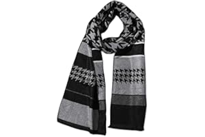 LumiSyne Invernale Sciarpa In Lana Per Uomo Stile d'Affari Foulard a Quadri Strisce Classiche Sciarpa Lunga In Cashmere Morbido Con Nappa