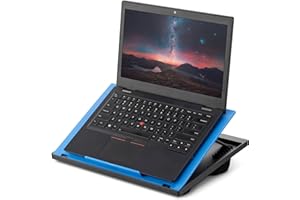 Navaris Adjustable Laptop Lap Tray - Stand, Cushioned, Blue