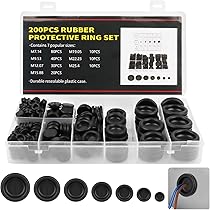 40 Pezzi Gommini Passacavo In Gomma - Foro 8mm Per Protezione Cavi Elettrici - Nero - Foto 7