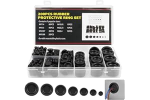 MXTIMWAN 200 Pz Passacavi in Gomma, Set Gommini, Combo Passacavi in ​​Gomma, Tappi in Gomma per Fori passacavi, Passacavo in Gomma per Cavi Elettrici, per Proteggere Fili, Spine e Cavi, 7 Taglie