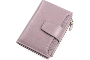 SENDEFN damski portfel, etui na karty z okienkiem na dowód osobisty, skóra, blokada RFID, mały, kompaktowy, dwukrotnie składany, kieszeń na zamek błyskawiczny, Klasyczny