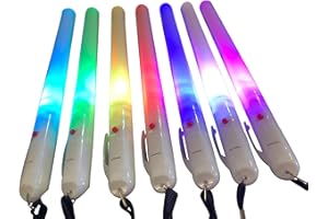 Glowtopia LED Premium 7" Glow Sticks - Flashing Multicoloured Glowsticks Party Fitness (Wrist Length Lanyard, 2 Pack)