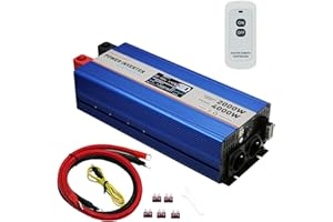 MOVFFGGRM 2000W Pure Sinus Wave Power Inverter Peak-4000 Watt, DC 12V bis 230V, mit 2xAC, 2xUSB Port, 18W Typ-C Schnellladeanschluss, LCD Digital Display, Wireless Fernbedienung Schalter