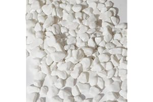 JeeMooTown 1.8KG(3.96LB) Small White Decorative Stones Pebbles for Plant Pots, 6-9mm White Fish Tank Aquarium Gravel Stones, Natural Stones, Smooth Finished