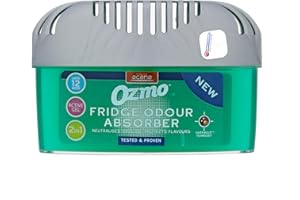 Ozmo 2 in Fridge Odour Absorber 200g | Lasts 12 Weeks | Neutralises Odours & Protects Flavours | Safe Temperature Indicator