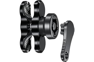 BRCOVAN Diebstahlschutz Aluminiumlegierung Doppelsockelarm (Kurzer Arm) Kompatibel mit RAM Mounts B Größe 1 Zoll Kugel Komponente und Fahrrad Motorrad Handyhalter mit 1'' Kugel Adapter