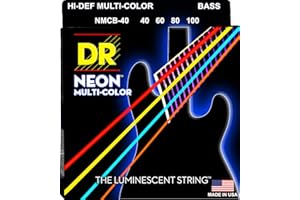 DR STRINGS Dr cuerdas nmcb-40 Dr Neon 4 graves para guitarra de 6 cuerdas, luz, Multicolor