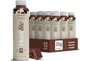 Huel Lite Ready to Drink, 12 x 500ml Bottles, 25g Chocolate Flavour Protein Shake, 190 Calories Meal Replacement Shake, Low Sugar, High Fibre, Vegan Protein Drinks with 26 Vitamins & Minerals