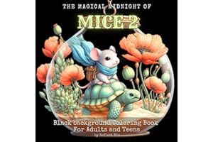 Magical Midnight Mice 2: Whimsical Mouse Adventures in Enchanted Lands – A Black Background Grayscale Coloring Book for Adults