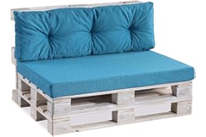 Gutekissen® Cojines para palets Cojines para palets PPF (Cojín de Esquina 60x40 Acolchado, Azul Cielo)