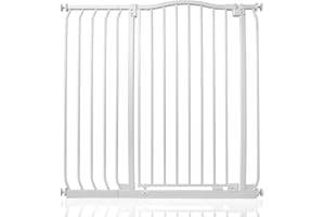 Bettacare Extra Tall Curved Top Dog Gate, 98cm - 107cm, Matt White, Extra Tall 100cm in Height, Pressure Fit Pet Gate for Dog and Puppy, Pet and Dog Barrier, Easy Installation