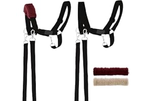 SKIPPI Licol pour Hobby Horse - Noir, Hobby Horse Accessoire, Rênes et 2 Housses Amovibles Inclus, Taille Universelle