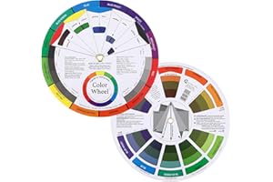 Amabro Rueda a juego de colores, paleta guía de mezcla de colores rueda de colores tabla de colores de mezcla giratoria para esmalte de uñas maquillaje escuela oficina tablero de arte clase