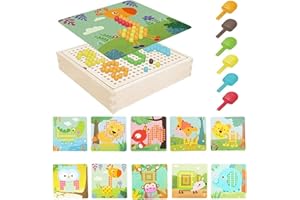 SunAurora Mosaico para niños, placa de mosaico a juego, mosaico con 240 cuentas, juguete educativo creativo para niños y niñas a partir de 2 años