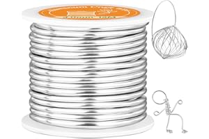 VynyQoo 3mm Filo di Alluminio, 12M Argento Pieghevole e Flessibile Filo di Ferro, Per Scultura Fai Da Te, Modellazione, Creazione Di Gioielli, Lavori Floreali