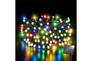 FFZZKJ Solar Christmas Lights Outdoor Garden 50LED 5M 16.4FT Garden Lights Solar Powered Waterproof 8 Modes for Patio/Yard/Tree/Gazebo/Terrace/Party/Wedding - Multi-Coloured