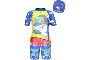 KumSoomliy Boys Swimming Costume UV Protection UPF 50+ Swimwear Kids Boys Dinosaur Shark Swimming Suit Child Rash Guard Bathing Swimsuit Beach Holiday Swim Wear Wetsuit