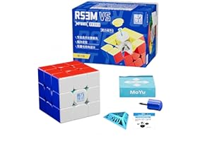 LINGSI_SILING MOYU RS3M V5 Cubo magnético de velocidad de 3 x 3 x 3, sin calcomanías, núcleo de bola profesional, robot Maglev Magic Cube UV, rompecabezas 3D, juguete mágico para niños y adultos (versión magnética)
