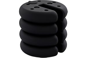 ‎OUTSUNNY Outsunny 4 STK. Pavillon Standfuß Gewicht Partyzelt Pavillongewicht befüllbar bis 5 kg Gewichte für Pavillon HDPE-Kunststoff Schwarz Ø25 x 6 cm