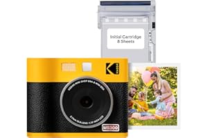 KODAK Mini Shot 3 Era 4PASS 2-in-1 Appareil Photo Instantané et Imprimante Photo Portable (7,6x7,6cm) (Appareil Photo + Paquet avec 68 Feuilles, Jaune)
