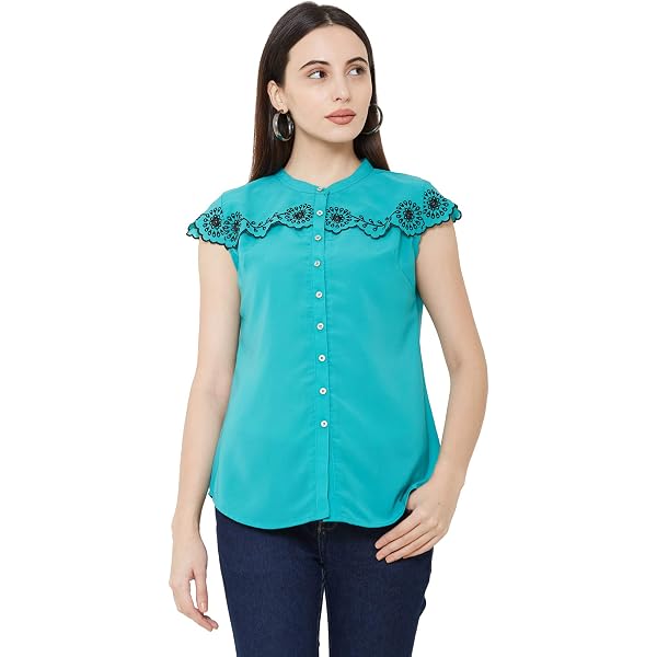 Buy RAMAJIKK | Women's Satin Balloon Sleeve Top | Royal Blue Top