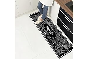 LY4U Anti Rutsch Küchenmatte 45 x 180 cm wasserdichte PVC Anti-Ermüdungs Stehmatte für Esszimmer Waschküche Lächeln