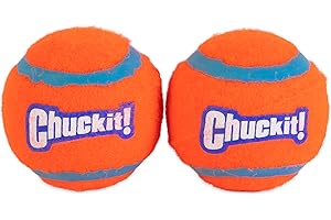 CHUCKIT! Jette ! Jouet pour chien avec balle de tennis, durable, compatible avec un lance-balles, moyen, lot de 2