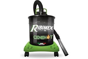 Ribimex Aspiracenere Elettrico Cenehot per Ceneri Calde fino a 40 Gradi, con Filtro HEPA Speciale, Bidone da 18 L, Potenza 950 W, Ideale per Stufe, Caminetti e Barbecue - PRCEN008