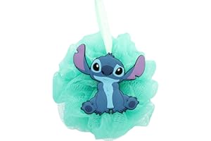 DISNEY STITCH - Fiore da doccia in silicone 3D di Lilo & Stitch - Spugna per il corpo dei bambini - Detergente schiumogeno delicato - Massaggio esfoliante leggero - Accessorio da bagno divertente