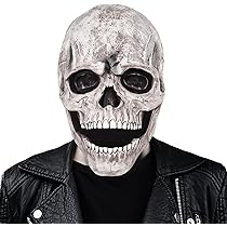 DAZZTIME Totenkopfmaske Latex - Gruselig Mit Bewegbarem Kiefer