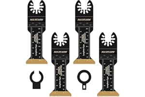 MaxEarn 6 lame oscillanti multiutensili, lame multiutensile extra lunghe, set di coltelli universali in titanio a cambio rapido, strumento oscillante, accessori per il taglio